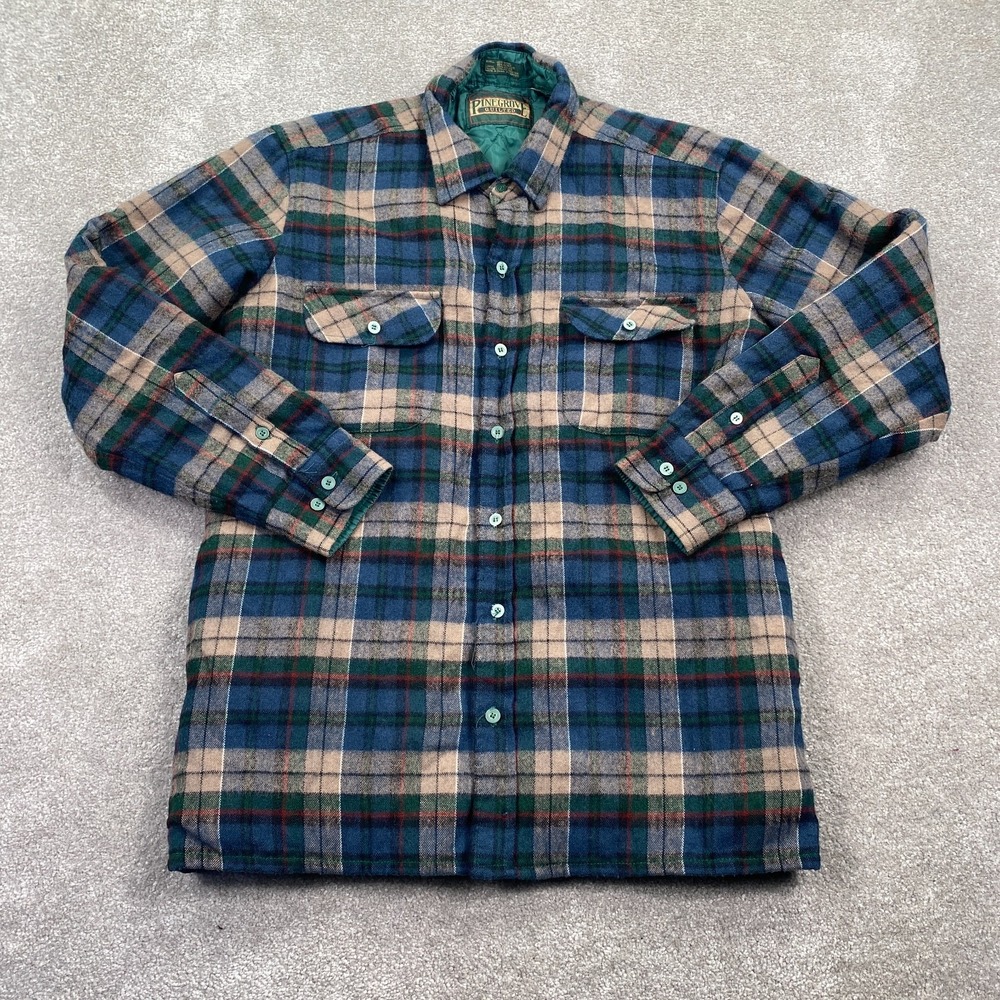 Pine Grove Wool Blend Flannel Quilted Shacket Jacket Men's Size M Multicolor